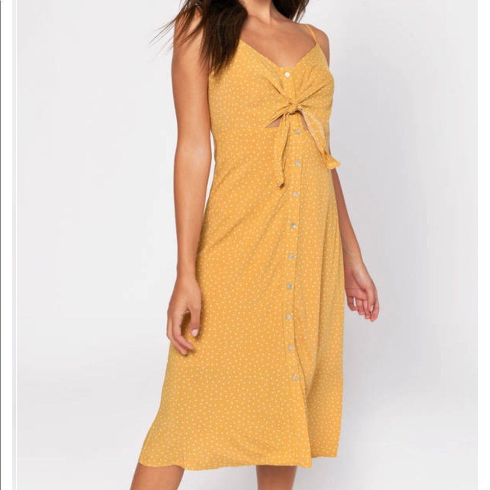 Tobi Yellow Polka Dot Dress